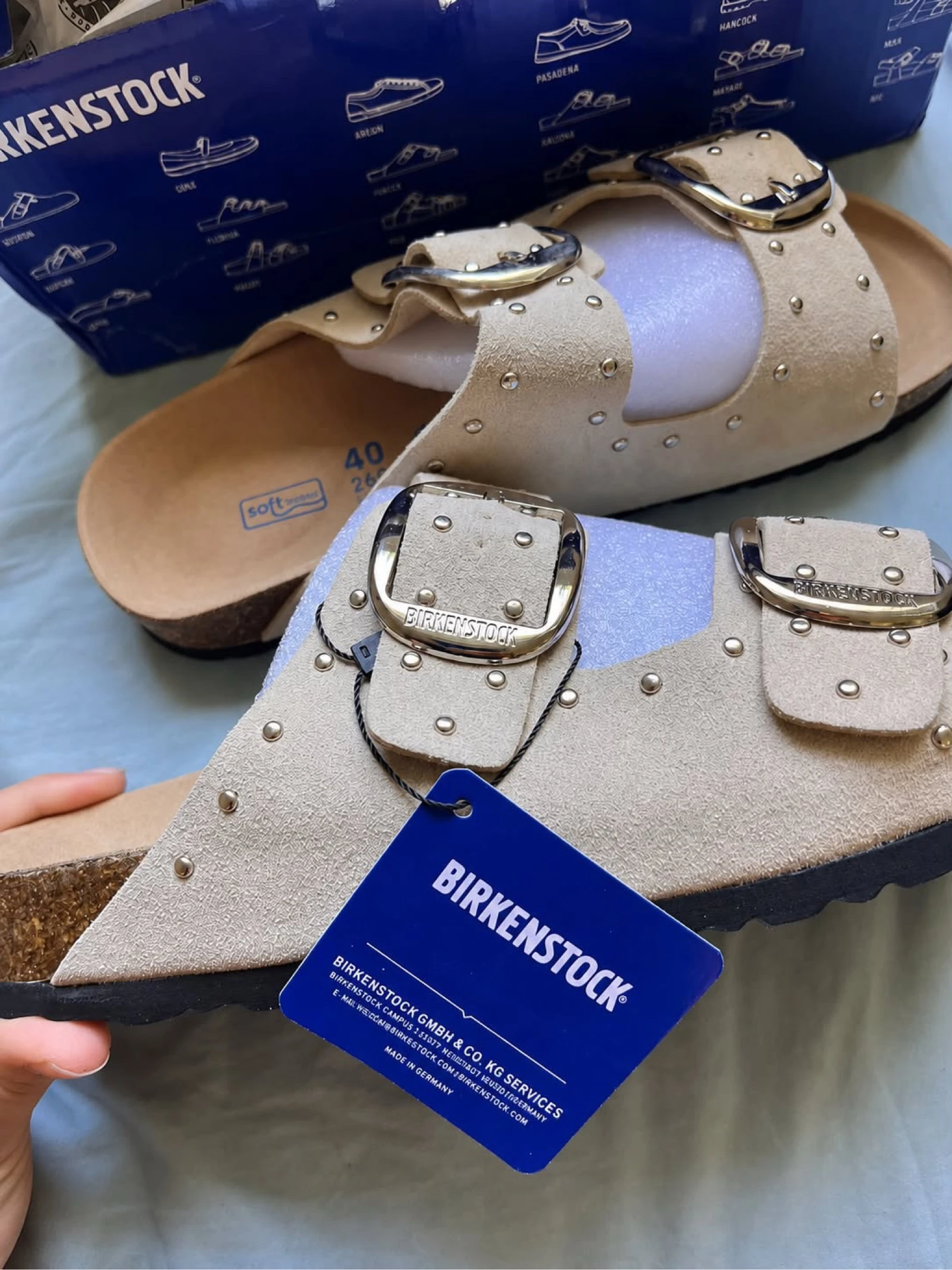 Birk muiltjes beige met nagel voor dames – photo 2